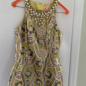 Lilly Pulitzer metallic gold dress